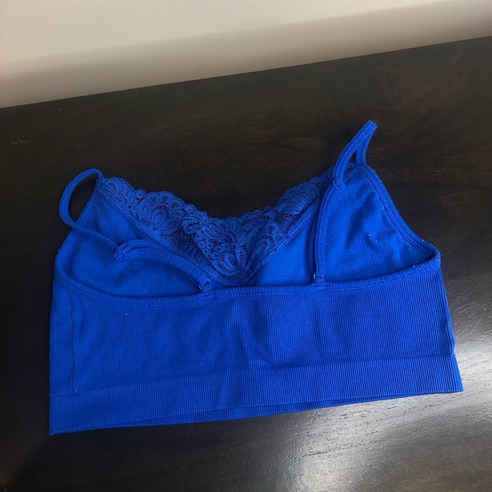 Auden royal blue lace top adjustable strap bralette, size medium - Picture 3 of 8